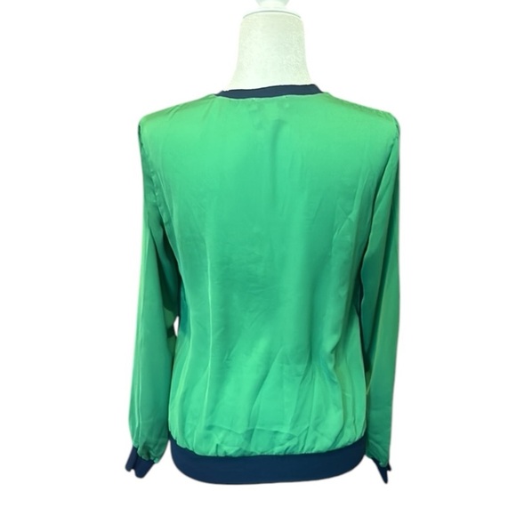 Phillip Lim Women's Small Sweater Color Block Navy Green Round Neck Top - Picture 5 of 9